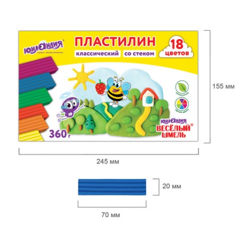 Пластилин классический ЮНЛАНДИЯ 