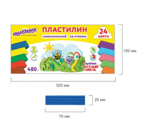 Пластилин классический ЮНЛАНДИЯ 