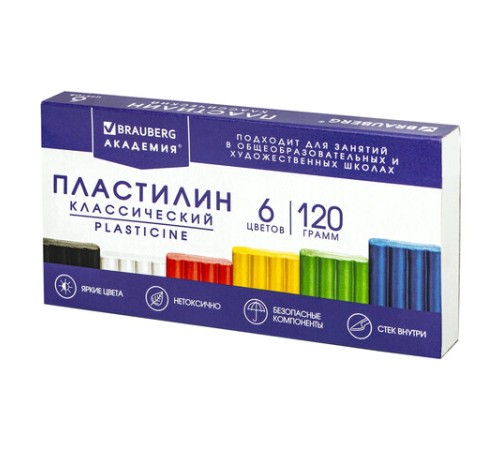 Пластилин классический BRAUBERG 