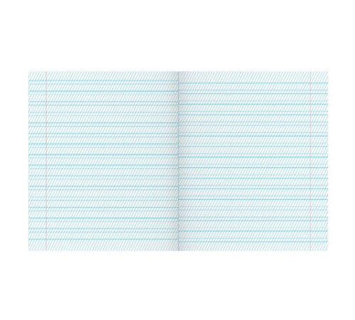 Тетрадь ЗЕЛЁНАЯ обложка 12 л., частая косая линия с полями, офсет, 