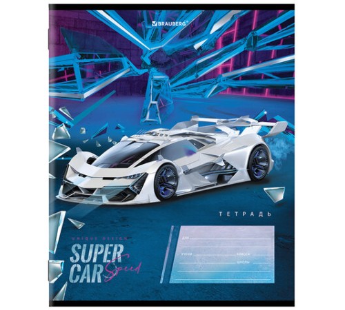 Тетрадь 12 л. BRAUBERG, клетка, обложка картон, 