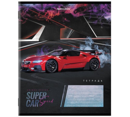 Тетрадь 12 л. BRAUBERG, клетка, обложка картон, 