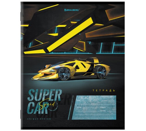 Тетрадь 12 л. BRAUBERG, клетка, обложка картон, 