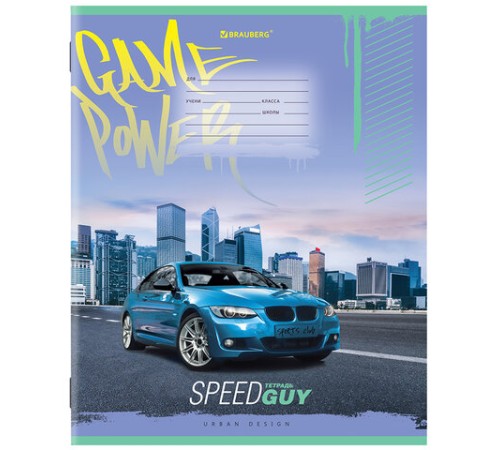 Тетрадь 12 л. BRAUBERG, клетка, обложка картон, 