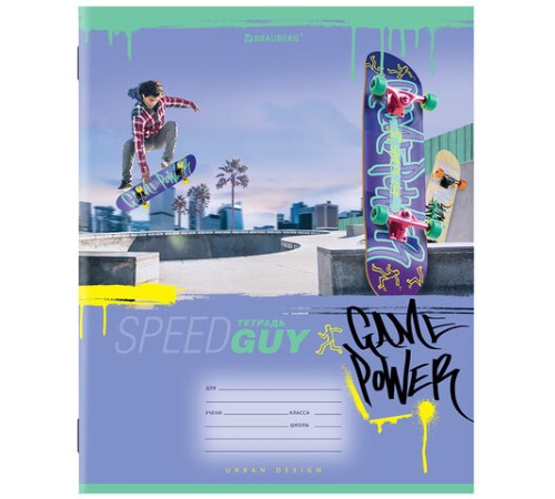 Тетрадь 12 л. BRAUBERG, клетка, обложка картон, 