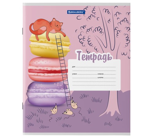 Тетрадь 12 л. BRAUBERG, линия, обложка картон, 