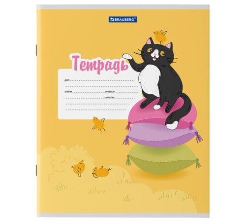 Тетрадь 12 л. BRAUBERG, линия, обложка картон, 