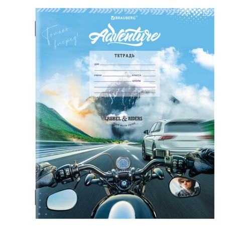 Тетрадь 12 л. BRAUBERG, линия, обложка картон, 
