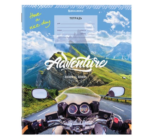 Тетрадь 12 л. BRAUBERG, линия, обложка картон, 