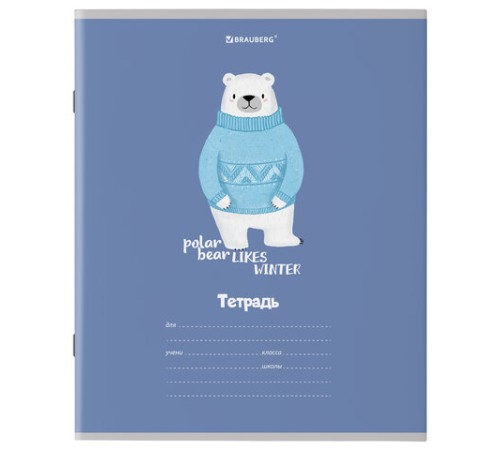 Тетрадь 18 л. BRAUBERG клетка, обложка картон, 
