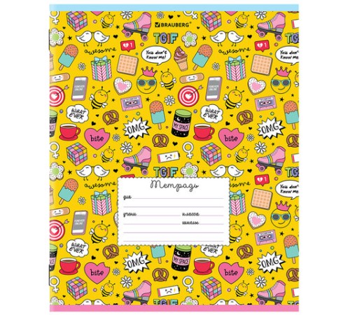 Тетрадь 24 л. BRAUBERG линия, обложка картон, 