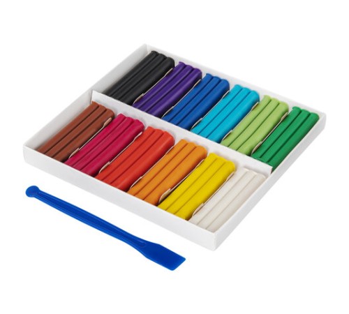 Пластилин мягкий восковой BRAUBERG KIDS, 12 цветов, 180 г, со стеком, 106495