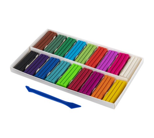 Пластилин мягкий восковой BRAUBERG KIDS, 18 цветов, 270 г, со стеком, 106497