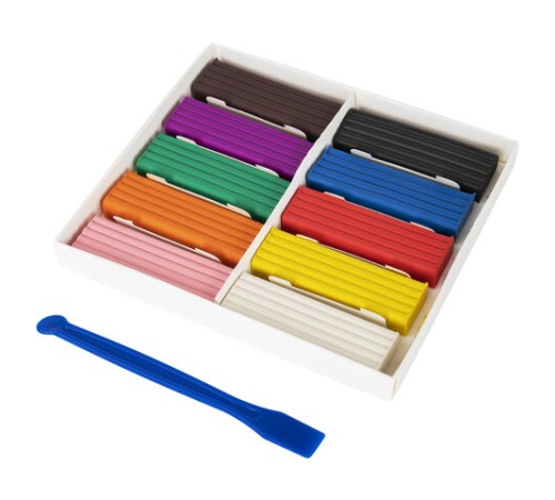 Пластилин классический BRAUBERG KIDS, 10 цветов, 200 г, со стеком, 106504
