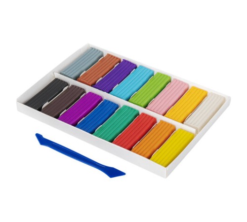Пластилин классический BRAUBERG KIDS, 16 цветов, 320 г, со стеком, 106508