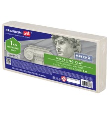 Пластилин скульптурный BRAUBERG ART CLASSIC, белый, 1 кг, мягкий, 106524