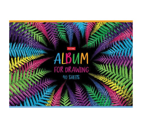 Альбом для рисования, А4, 40 л., скоба, обложка картон, HATBER, 205х290 мм, 