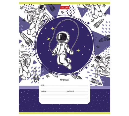 Тетрадь 12 л. HATBER клетка, обложка картон, 