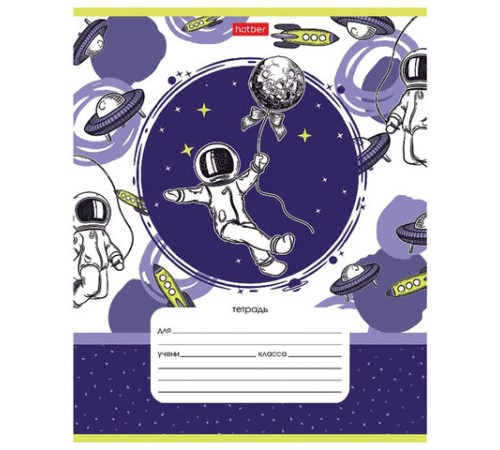 Тетрадь 12 л. HATBER клетка, обложка картон, 