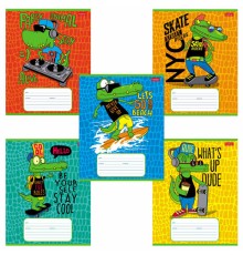 Тетрадь 12 л. HATBER клетка, обложка картон, 