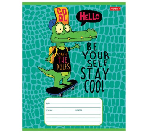 Тетрадь 12 л. HATBER клетка, обложка картон, 