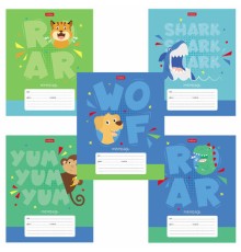 Тетрадь 12 л. HATBER клетка, обложка картон, 