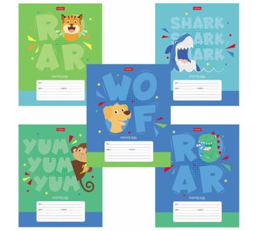 Тетрадь 12 л. HATBER клетка, обложка картон, 