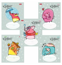 Тетрадь 12 л. HATBER линия, обложка картон, 