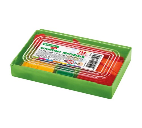 Касса цифр и счетных материалов 132 элемента, пенал в термоусадке, BRAUBERG KIDS, 106554