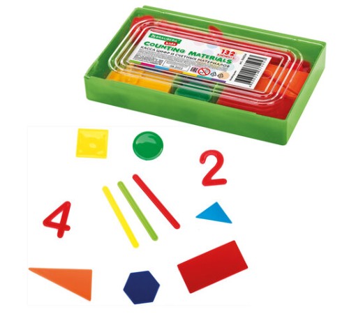 Касса цифр и счетных материалов 132 элемента, пенал в термоусадке, BRAUBERG KIDS, 106554