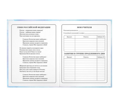 Дневник 1-4 класс 48 л., твердый, ЮНЛАНДИЯ, блестки, с подсказом, 