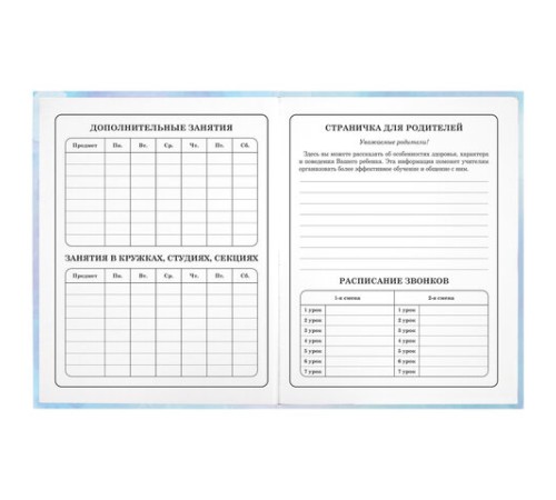 Дневник 1-4 класс 48 л., твердый, ЮНЛАНДИЯ, блестки, с подсказом, 