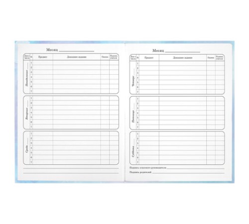 Дневник 1-4 класс 48 л., твердый, ЮНЛАНДИЯ, блестки, с подсказом, 