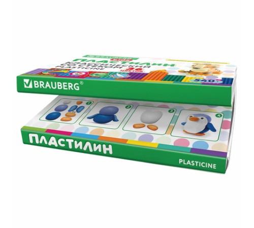 Пластилин классический BRAUBERG KIDS, 36 цветов, 540 грамм, стек, ВЫСШЕЕ КАЧЕСТВО, 106678