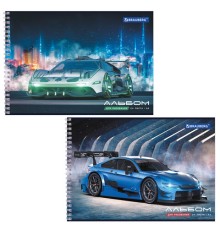 Альбом для рисования А4, 24 листа, гребень, обложка картон, BRAUBERG, 195х285 мм, 