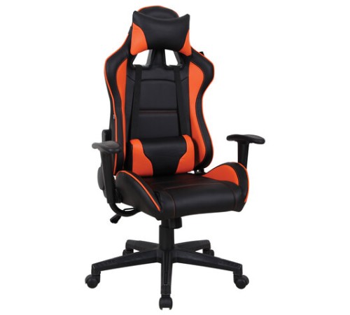 Кресло компьютерное BRABIX "GT Racer GM-100", две подушки, экокожа, черное/оранжевое, 531925 Кресло компьютерное BRABIX "GT Racer GM-100", две подушки, экокожа, черное/оранжевое, 531925