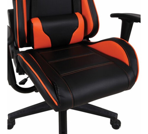 Кресло компьютерное BRABIX "GT Racer GM-100", две подушки, экокожа, черное/оранжевое, 531925 Кресло компьютерное BRABIX "GT Racer GM-100", две подушки, экокожа, черное/оранжевое, 531925