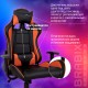 Кресло компьютерное BRABIX "GT Racer GM-100", две подушки, экокожа, черное/оранжевое, 531925