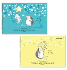Альбом для рисования, А4 32 листов, гребень, обложка картон, BRAUBERG, 195х285 мм, 