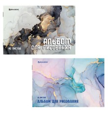 Альбом для рисования А4, 40 листов, скоба, обложка картон, BRAUBERG, 205х290 мм, 