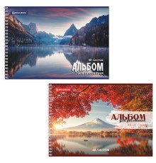 Альбом для рисования, А4, 40 листов, гребень, обложка картон, BRAUBERG, 195х285 мм, 