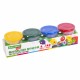 Пластилин-тесто для лепки BRAUBERG KIDS, 4 цвета, 560 г, яркие классические цвета, крышки-штампики, 106715