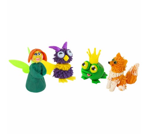 Пластилин-тесто для лепки BRAUBERG KIDS, 4 цвета, 560 г, яркие неоновые цвета, крышки-штампики, 106716