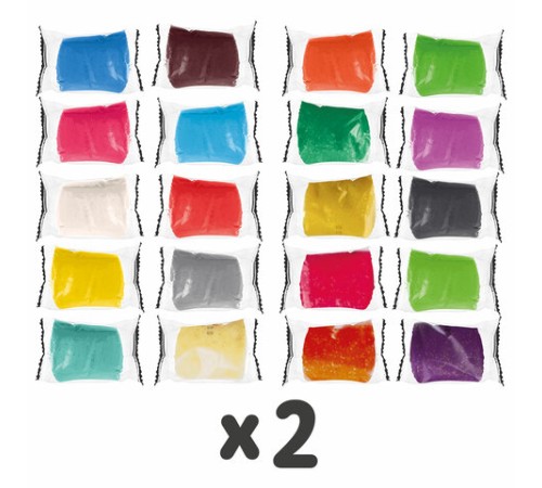 Пластилин-тесто для лепки BRAUBERG KIDS, 40 шт., 2000 г, 12 формочек, 2 стека, 2 штампика, 1 скалка, 20 пакетиков для хранения, 106724