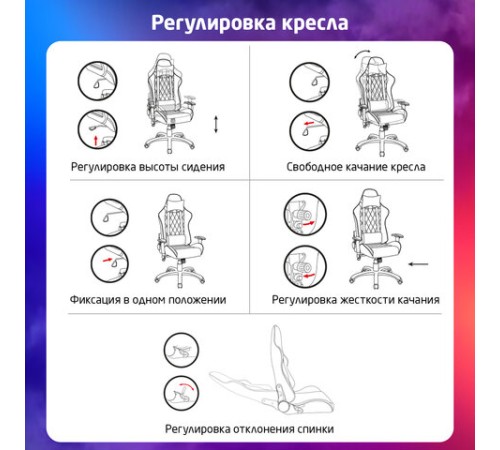 Кресло компьютерное BRABIX "GT Master GM-110", две подушки, экокожа, черное/голубое, 531928