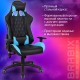 Кресло компьютерное BRABIX "GT Master GM-110", две подушки, экокожа, черное/голубое, 531928