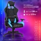 Кресло компьютерное BRABIX "GT Master GM-110", две подушки, экокожа, черное/голубое, 531928