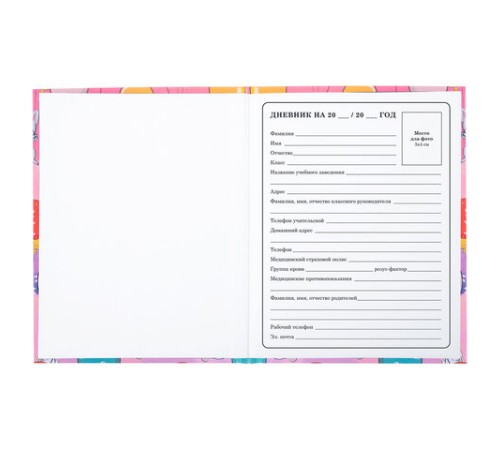 Дневник 1-4 класс 48 л., твердый, ЮНЛАНДИЯ, глянцевая ламинация, с подсказом, 
