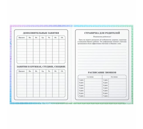 Дневник 1-4 класс 48 л., твердый, ЮНЛАНДИЯ, глянцевая ламинация, с подсказом, 