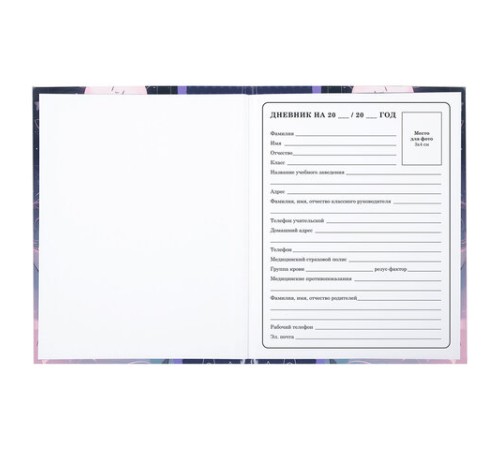 Дневник 1-4 класс 48 л., твердый, ЮНЛАНДИЯ, глянцевая ламинация, с подсказом, 